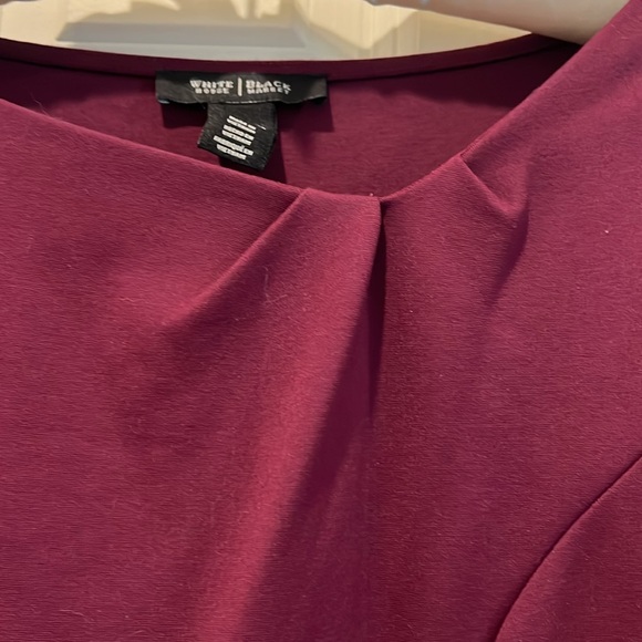 White House White Market Top Maroon Color Size 8 Short Sleeve - Picture 4 of 8